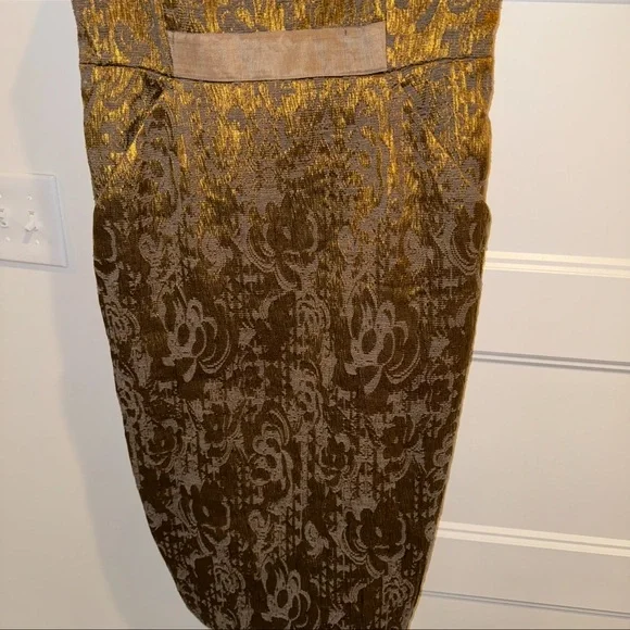 PORTS 1961 Women's 8 Gold Metallic Brocade Cocktail Ornate A Line Dress - threedaughtersproperties.com PORTS 1961 Women's 8 Gold Metallic Brocade Cocktail Ornate A Line Dress - threedaughtersproperties.com